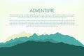 Adventure. Mountain background landscape, hills silhouette Royalty Free Stock Photo