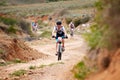 Adventure mountain bike competition Royalty Free Stock Photo