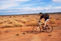 Adventure mountain bike marathon in desert Royalty Free Stock Photo