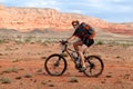 Adventure mountain bike marathon in desert Royalty Free Stock Photo