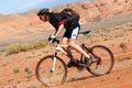 Adventure mountain bike marathon in desert Royalty Free Stock Photo