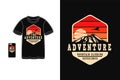 Adventure mountain climber experience t shirt design silhouette retro vintage style