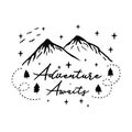 Adventure mountain typography t-shirt design vector
