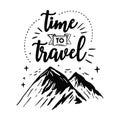 Adventure mountain typography t-shirt design vector