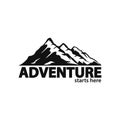 Adventure in mountains trip expedition shop logo template