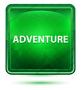 Adventure Neon Light Green Square Button Royalty Free Stock Photo