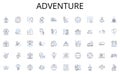 Adventure line icons collection. Joyful, Merry, Festive, Cheerful, Jolly, Glitter, Tinsel vector and linear illustration