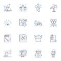 Adventure line icons collection. Thrill, Expedition, Excitement, Quest, Challenge, Escapade, Adrenaline vector and