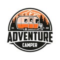 Adventure RV Trailer Camper Logo Vector Isolated EPS Royalty Free Stock Photo