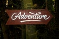 Adventure signboard Royalty Free Stock Photo
