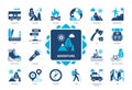 Adventure solid icon set Royalty Free Stock Photo