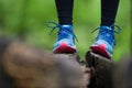 Adventure, sport and exercise detail. Sport shoes. Royalty Free Stock Photo
