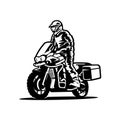 Adventure sport motorcycle silhouette vector art isolated Royalty Free Stock Photo