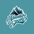 Adventure sports logo. . Letters and iceberg. Arctic travel. Extreme clothing mark. Royalty Free Stock Photo