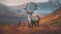 Adventure Themed Alaska Reindeer Picture With Detailed Flora And Fauna