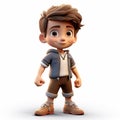 Adventure-themed 3d Cartoon Of Gabriel As A Kid