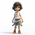 Adventure-themed 3d Render Cartoon Of Alice With Tunic And Short Hair Royalty Free Stock Photo