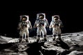 Adventure of three spacemen or astronauts on Mars AI Generative