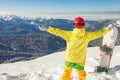 Adventure to winter sport. Snowboarder girl Royalty Free Stock Photo