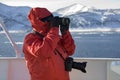 Adventure tourist in Antarctica