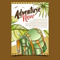 Adventure Tourist Travel Backpack Poster Vector