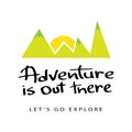 Adventure travel journey explore concept vector print design Royalty Free Stock Photo