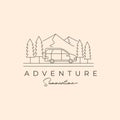 adventure travel mountain line art logo vector symbol illustration design Royalty Free Stock Photo