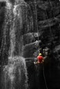 Adventure at waterfall