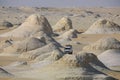 Adventure 4x4 Car among Beautiful Sand Formations in the White Desert Protected Area