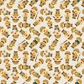 Adventurer people seamless pattern