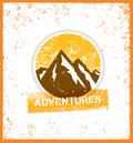 Adventures. Adventure Mountain Hike Creative Motivation Concept. Vector Outdoor Design
