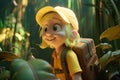 The Adventures of a Brave Little Girl In The Jungle 3D Art Generated