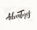 Adventures hand written lettering