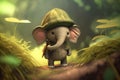 Adventures of the Jungle Explorer: Little Elephant with a Tropical Hat
