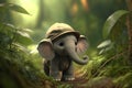 Adventures of the Jungle Explorer: Little Elephant with a Tropical Hat