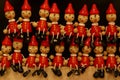 Little Pinocchios to buy in shops in Rome, Italy