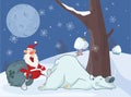 Adventures of a Santa Claus and Polar Bear. Comics for you Design.