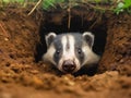 Adventurous Badger in den