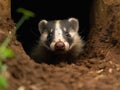 Adventurous Badger in den