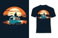 Adventurous Camper Van T-Shirt Design: Camping by the Van