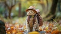 Adventurous cat, clad in travel gear and a backpack, explores natures wonders, embodying curiosity and wanderlust in its journey Royalty Free Stock Photo