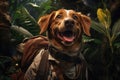 Adventurous Dog Exploring The Jungle As A Safari Adventurer