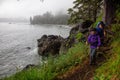 Adventurous friends are hiking Juan de Fuca Trail