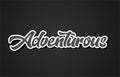 adventurous hand writing word text typography design logo icon