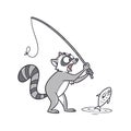Adventurous Lemur Enjoying Fishing Adventure