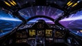 Adventurous Journey: Inside the Cockpit of a Small Spaceship at Warp Speed