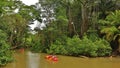 Adventurous Kayaking at a river in Costa Rica