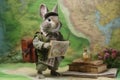 Adventurous Rabbit Cartographer with World Map