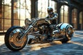 Adventurous Riding bike chopper. Generate Ai