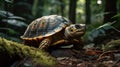 Adventurous Turtle Exploring a Lush Jungle AI Generative